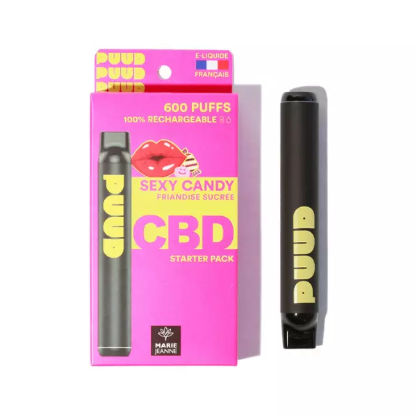 Starter PUUD Sexy Candy – Vape CBD Rechargeable Friandise Sucrée